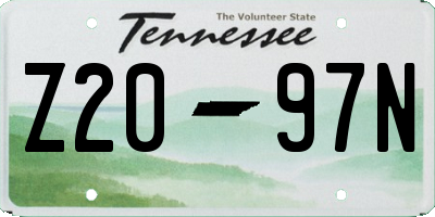 TN license plate Z2097N