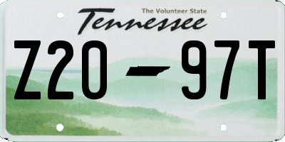 TN license plate Z2097T