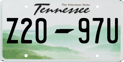 TN license plate Z2097U