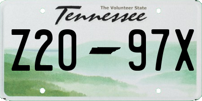 TN license plate Z2097X