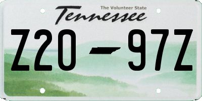 TN license plate Z2097Z