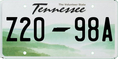 TN license plate Z2098A