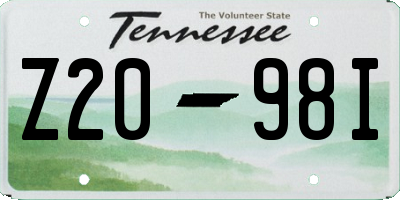 TN license plate Z2098I