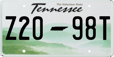 TN license plate Z2098T