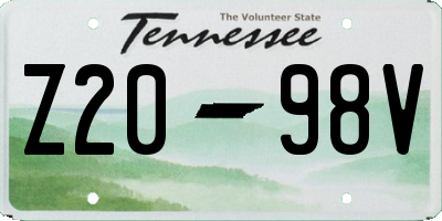 TN license plate Z2098V