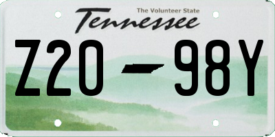 TN license plate Z2098Y