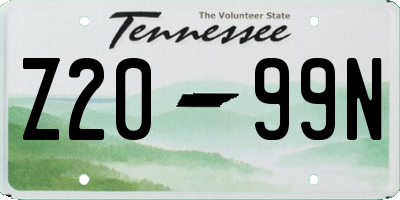 TN license plate Z2099N