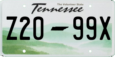 TN license plate Z2099X
