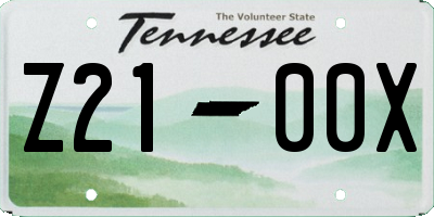 TN license plate Z2100X