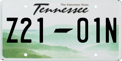 TN license plate Z2101N