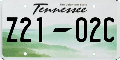 TN license plate Z2102C