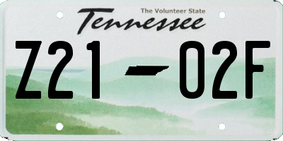 TN license plate Z2102F