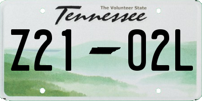 TN license plate Z2102L