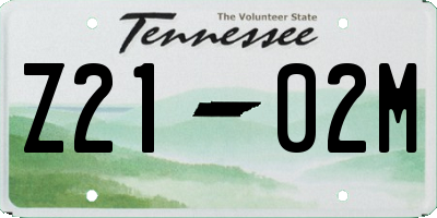 TN license plate Z2102M