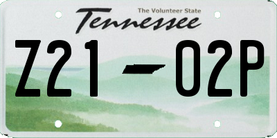 TN license plate Z2102P