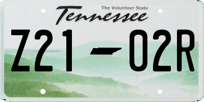 TN license plate Z2102R