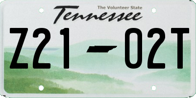 TN license plate Z2102T