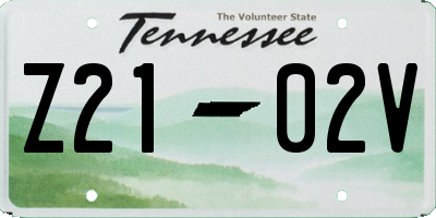 TN license plate Z2102V