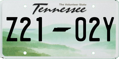 TN license plate Z2102Y