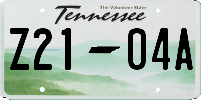 TN license plate Z2104A