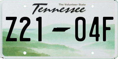TN license plate Z2104F