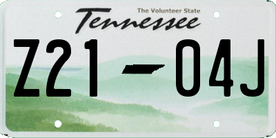 TN license plate Z2104J
