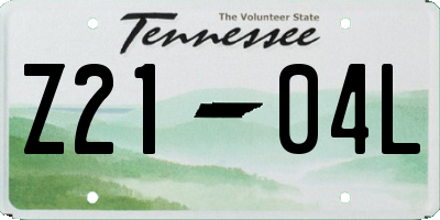 TN license plate Z2104L