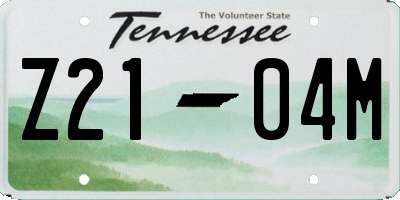 TN license plate Z2104M