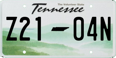 TN license plate Z2104N