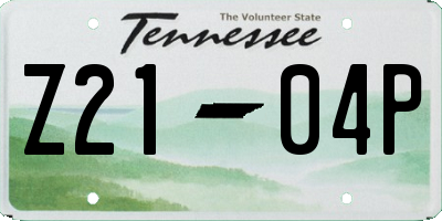TN license plate Z2104P