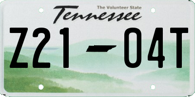 TN license plate Z2104T