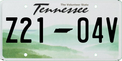 TN license plate Z2104V