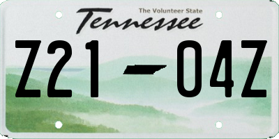 TN license plate Z2104Z