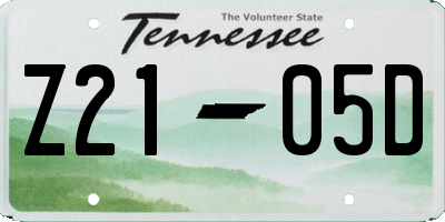 TN license plate Z2105D