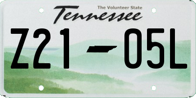 TN license plate Z2105L