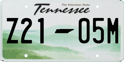 TN license plate Z2105M