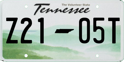TN license plate Z2105T