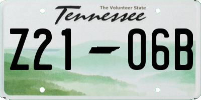 TN license plate Z2106B