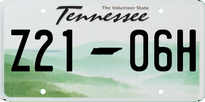 TN license plate Z2106H
