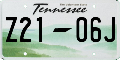 TN license plate Z2106J