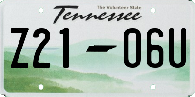 TN license plate Z2106U