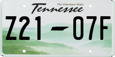 TN license plate Z2107F
