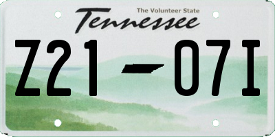 TN license plate Z2107I