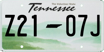 TN license plate Z2107J
