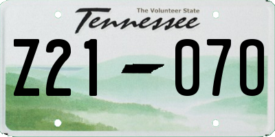 TN license plate Z2107O