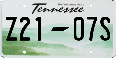 TN license plate Z2107S