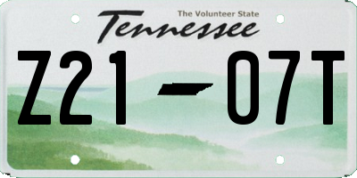 TN license plate Z2107T