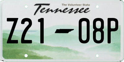 TN license plate Z2108P