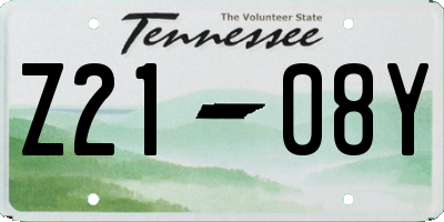 TN license plate Z2108Y