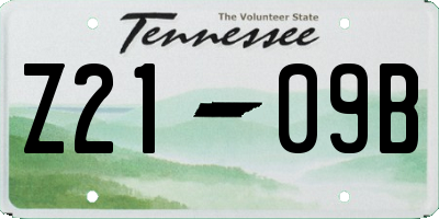 TN license plate Z2109B